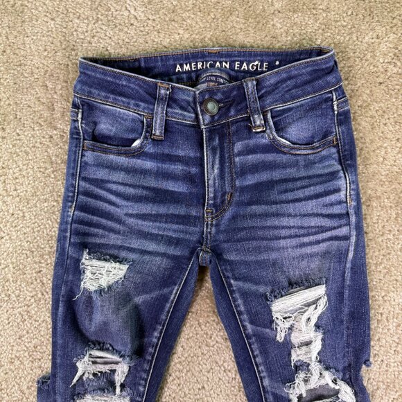 American Eagle Next Level Stretch Low Rise Jegging Crop Size 00 24x28 E799 - Picture 2 of 15